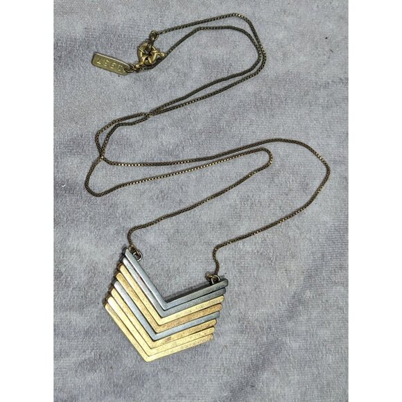 1934 Arrowstack Chevron Multi-Metallic Pendant Necklace - Picture 8 of 8